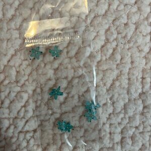 Nail Art | Teal Flowers